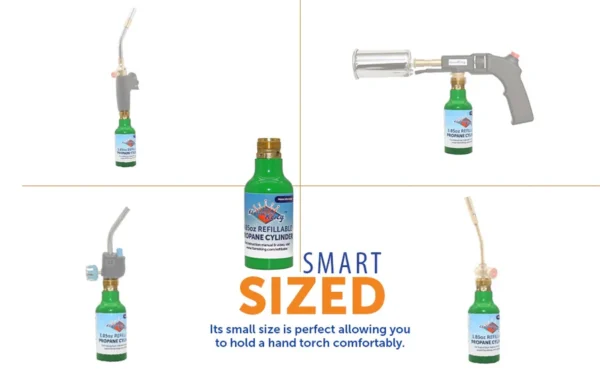 Flame King 2-Pack Eco Friendly 1/4 lb Refillable Mini Propane Tank Cylinder - Image 4
