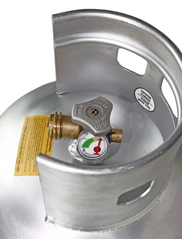 Flame King Lightweight 30lb Aluminum Propane Tank Cylinder Gauge and OPD Valve - Image 4