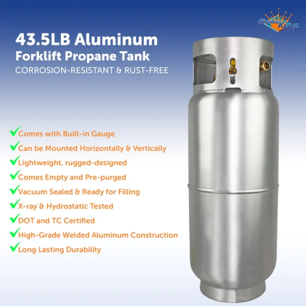 Flame King 43.5lb Aluminum Forklift Propane Tank Cylinder with Gauge - Image 3