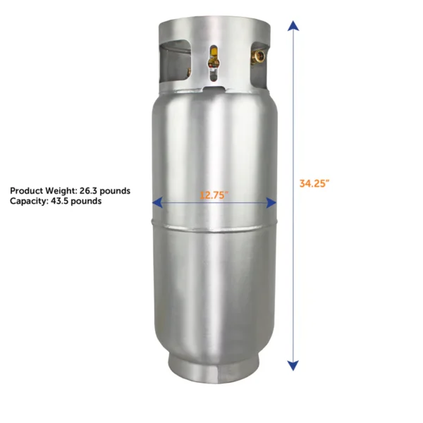 Flame King 43.5lb Aluminum Forklift Propane Tank Cylinder with Gauge - Image 8