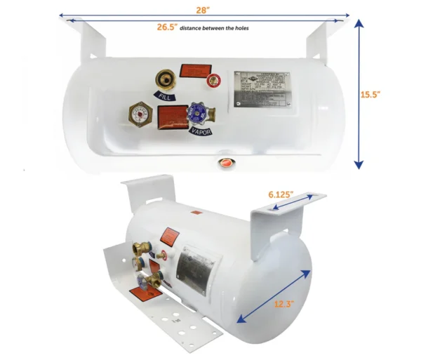 Flame King 12.2 Gal ASME RV Trailer Propane Cylinder Tank - Image 3