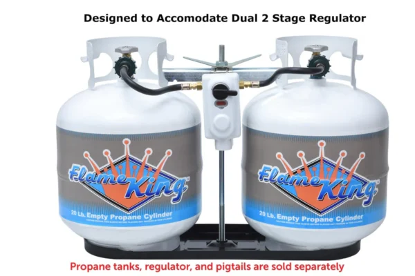 Flame King 20lb Rack for Dual Propane Tank RVs & Trailers - Image 6