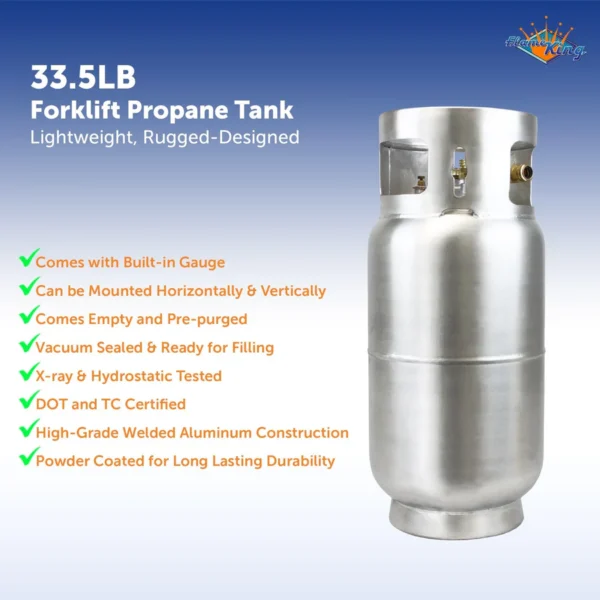 Flame King 33.5lb Aluminum Forklift Propane Tank Cylinder with Gauge - Image 5